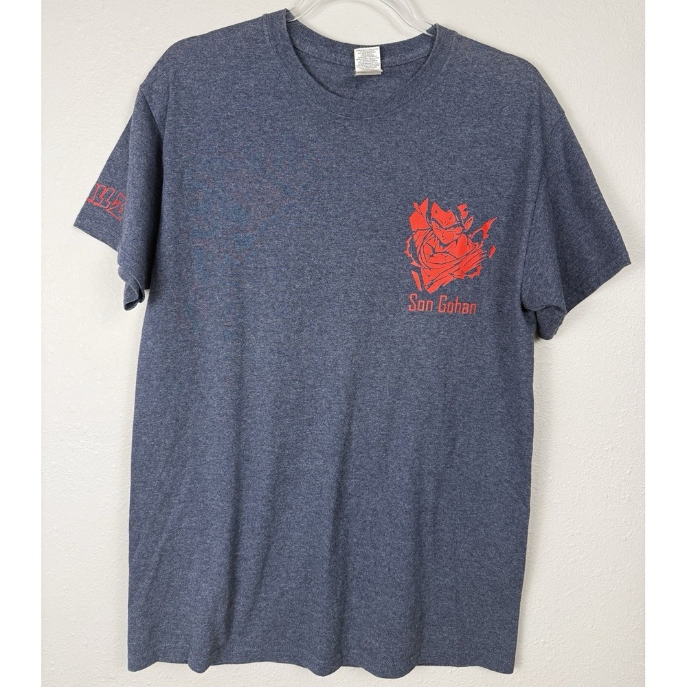 Dragon Ball Z Son Gohan Graphic T Shirt Mens Medium Gray Red Anime Manga Tee